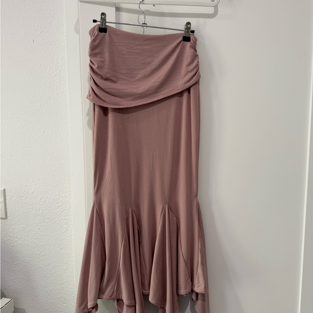 Oh Polly Dusty Pink Midi Skirt